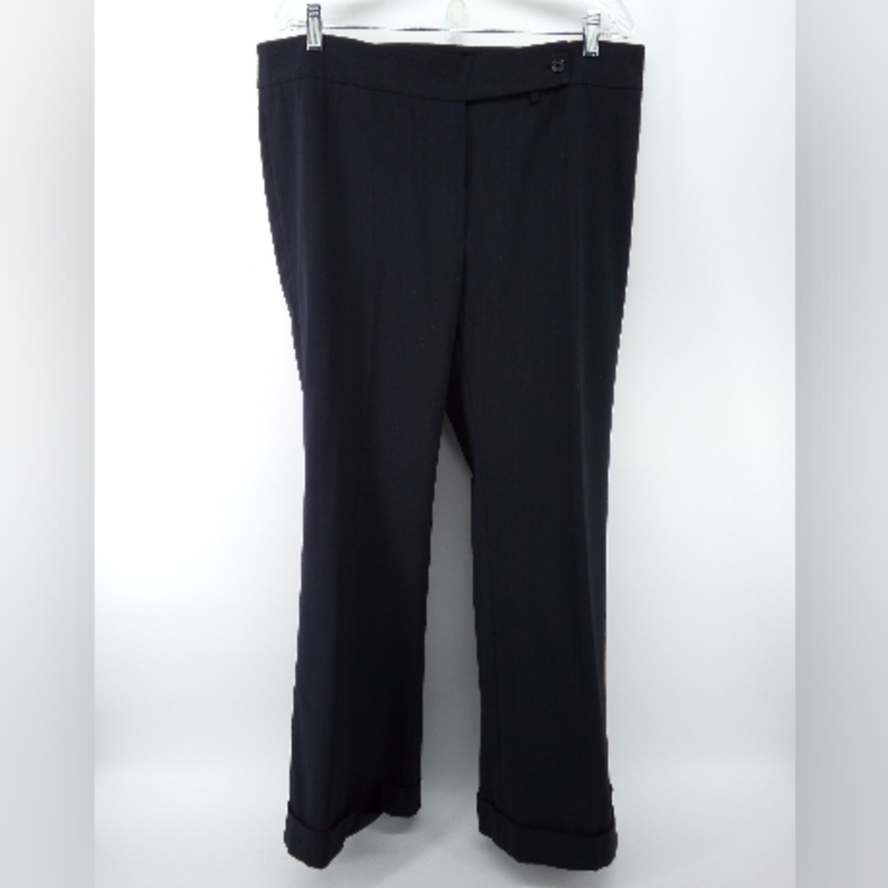 Vintage 100% Virgin Wool Studio Milano Black Red Pinstripe Trousers Italian 18